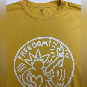 Keith Haring GAP Mustard Freedom Graphic Tee